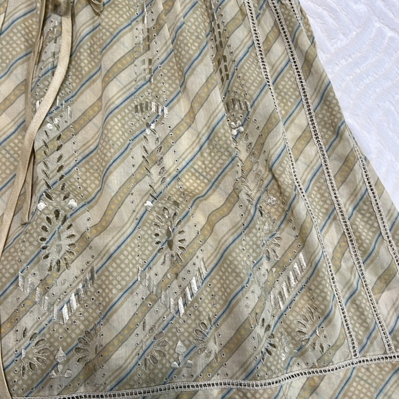 Anthropologie Meadow Rue Green Eyelet Cotton Dress Size 4 - Picture 11 of 11